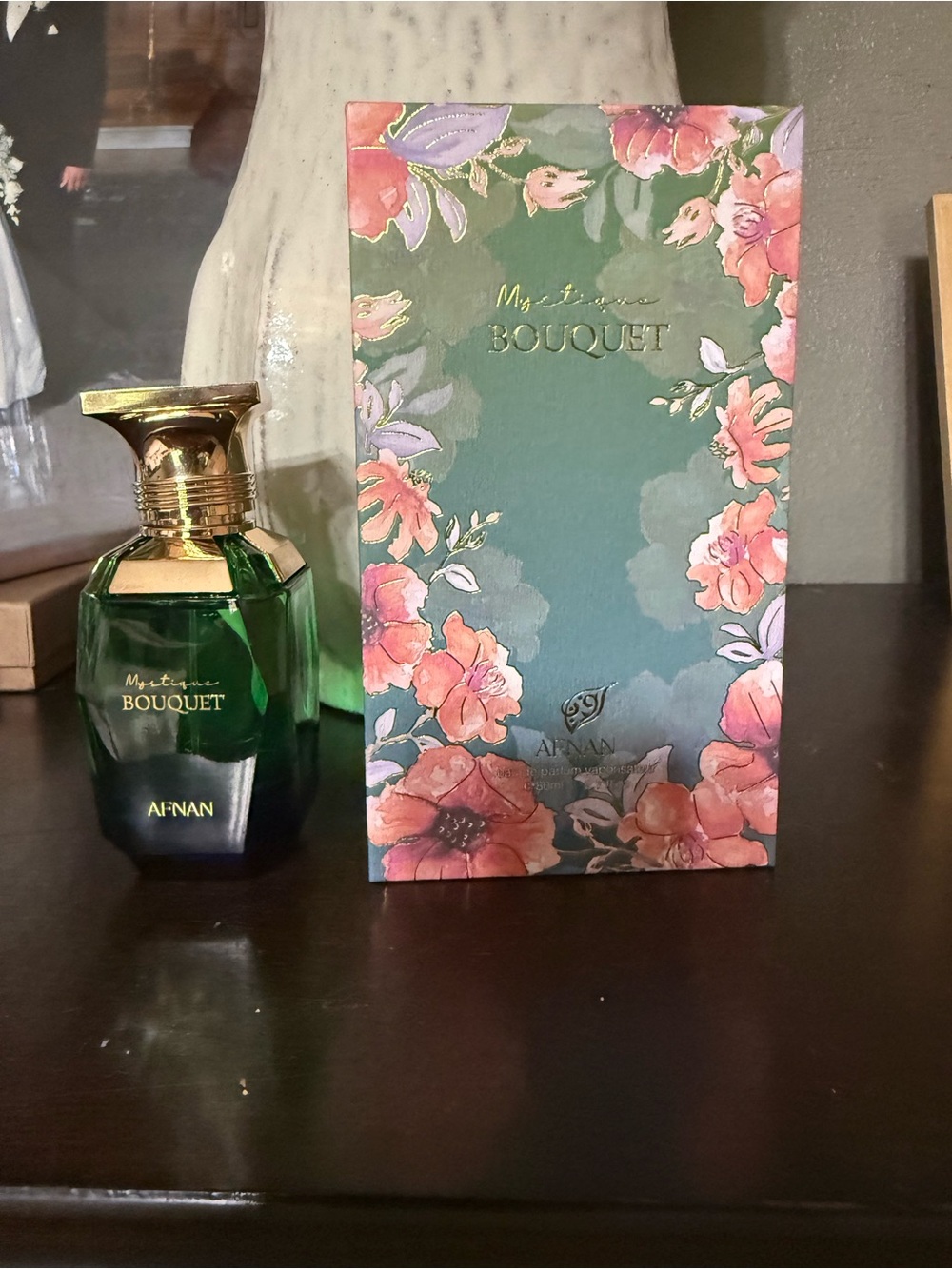 Afnan Mystique Bouquet Eau de Parfum - Green & Gold Bottle